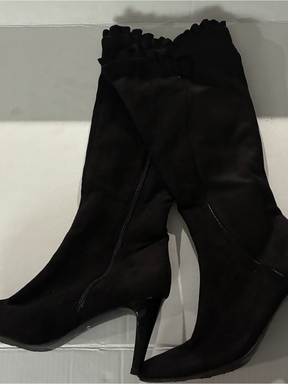 Women's Black Mid-Calf Heel Boots